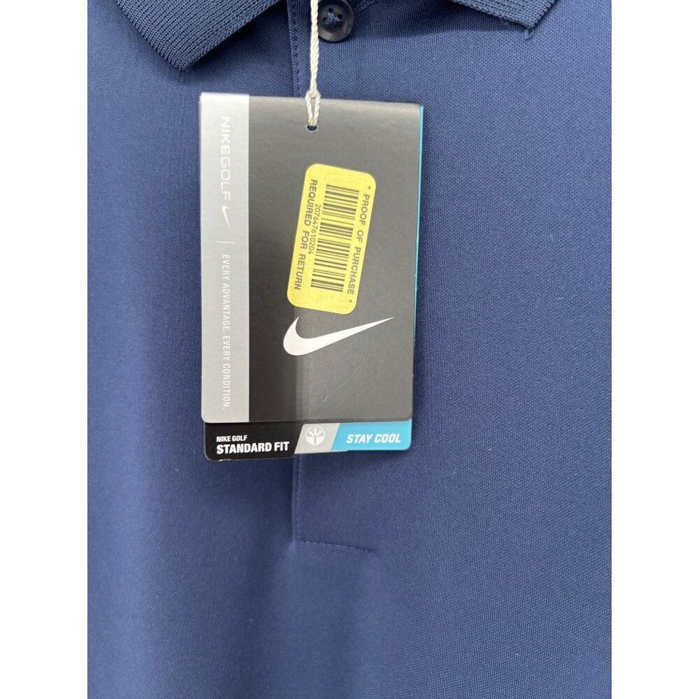 Nike Dri-FIT Tour Mens Golf Polo Dark Blue Size XXL Short Sleeve Standard Fit - Picture 5 of 9